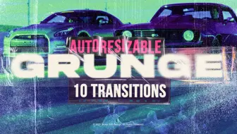 10款复古涂鸦艺术颗粒噪点摇滚风格视频转场过渡AE预设模板Grunge transitions