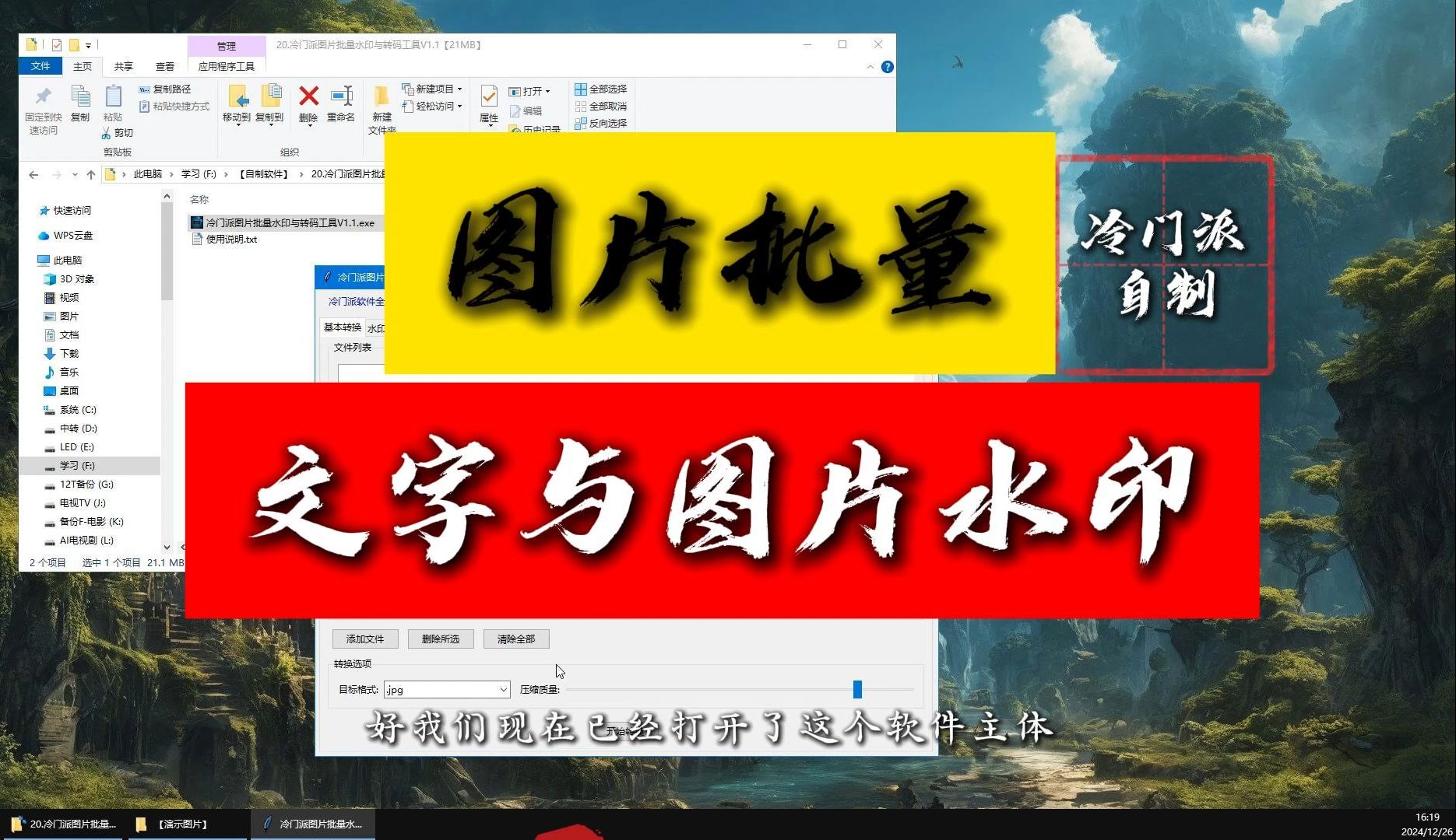 【冷门派软件】冷门派图片批量水印与转码工具|任意图片转ICO| 文字水印和图片水印|防重名覆盖|单文件程序批处理|无需安装,即开即用哔哩哔哩bilibili