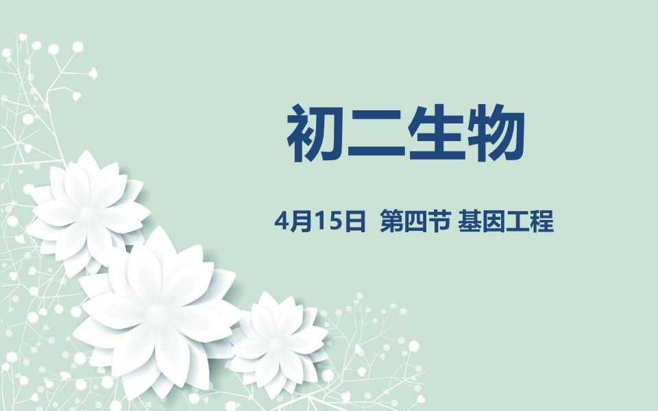 初二生物0415 第四节 基因工程哔哩哔哩bilibili