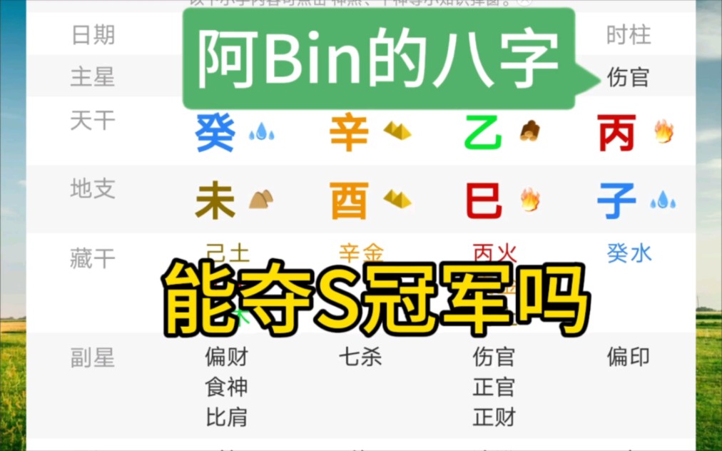 阿宾的八字.能夺s冠军吗?!哔哩哔哩bilibili