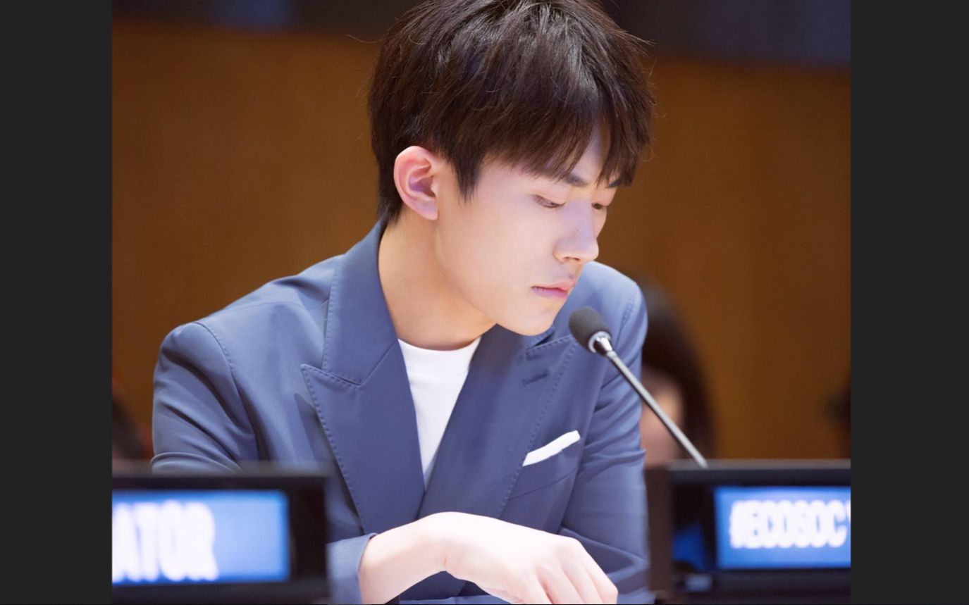 [跟易烊千玺学英语]190410易烊千玺联合国英语演讲_哔哩哔哩_bilibili