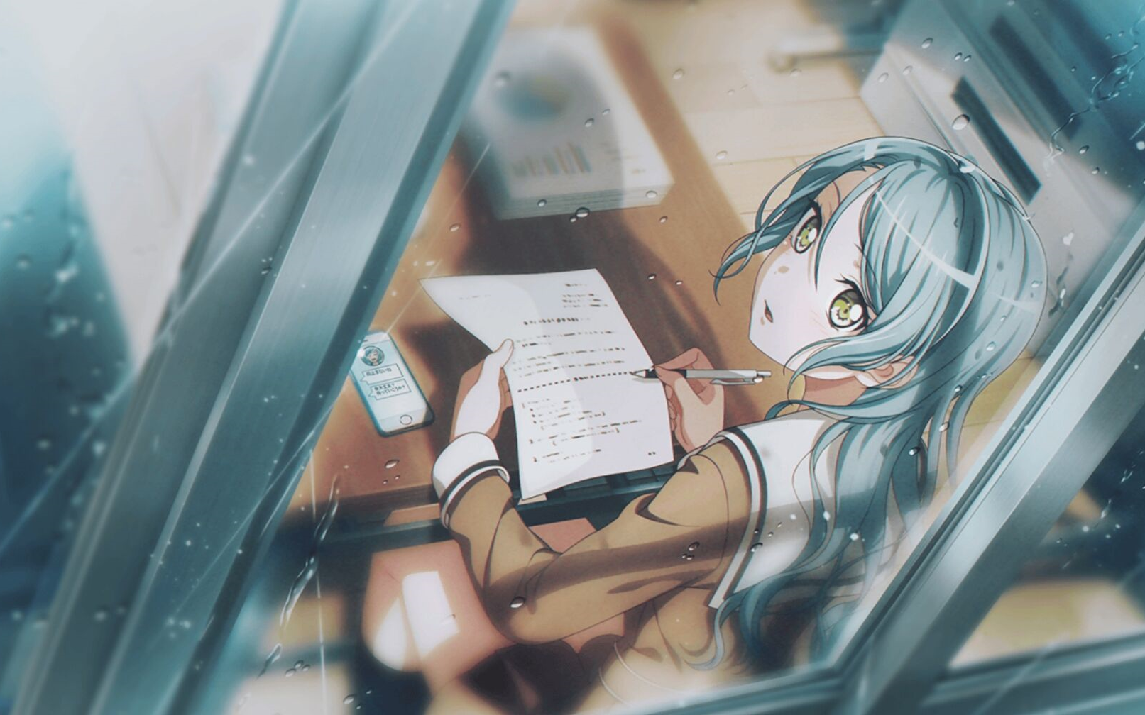 bangdream雨降りの窓辺雨天的窗边冰川纱夜卡面剧情中字