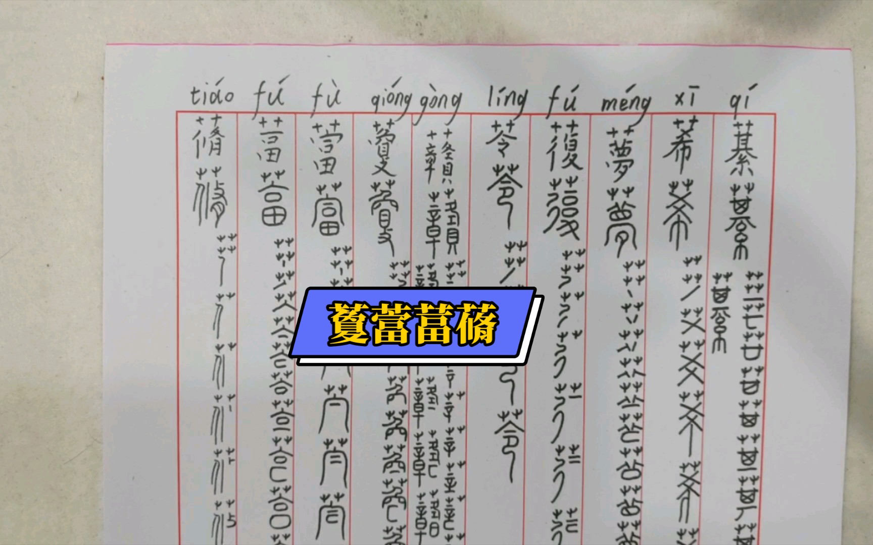 [图]篆書筆畫分解練習74-藑䔰葍蓨