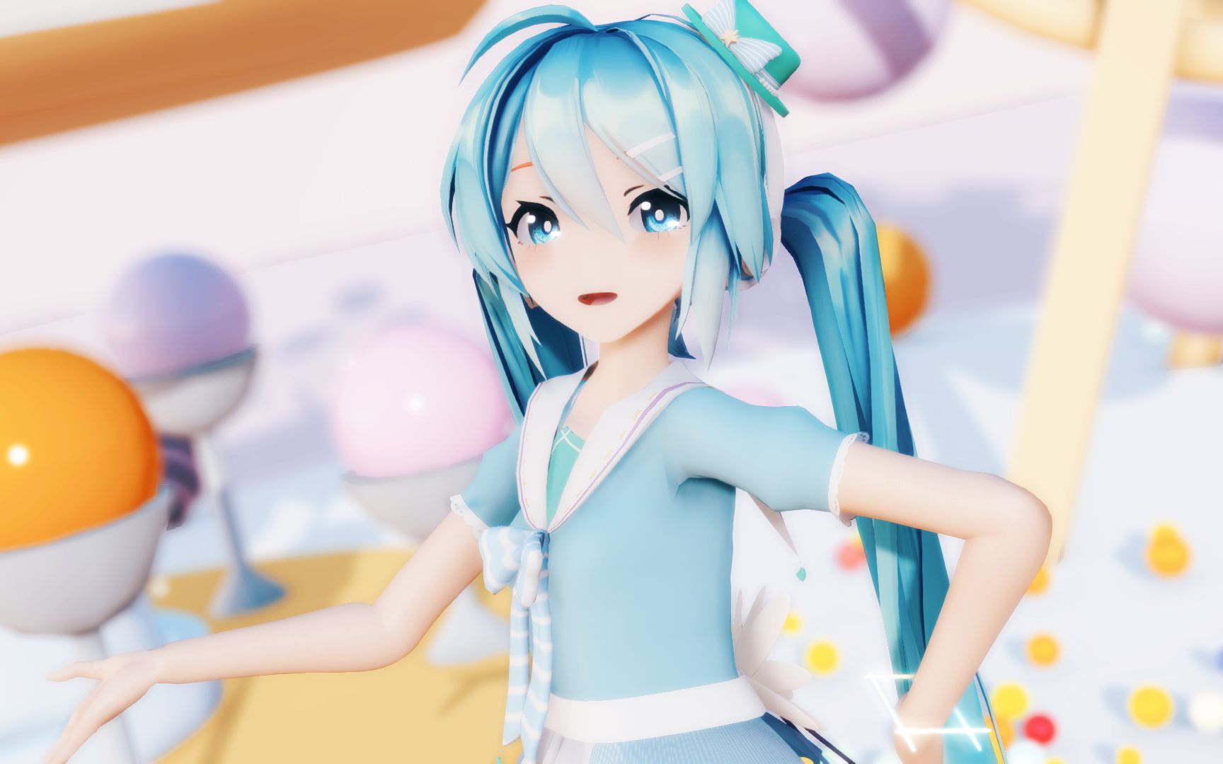 【MMD】白丝洛丽塔初音的彩虹节拍哔哩哔哩bilibili