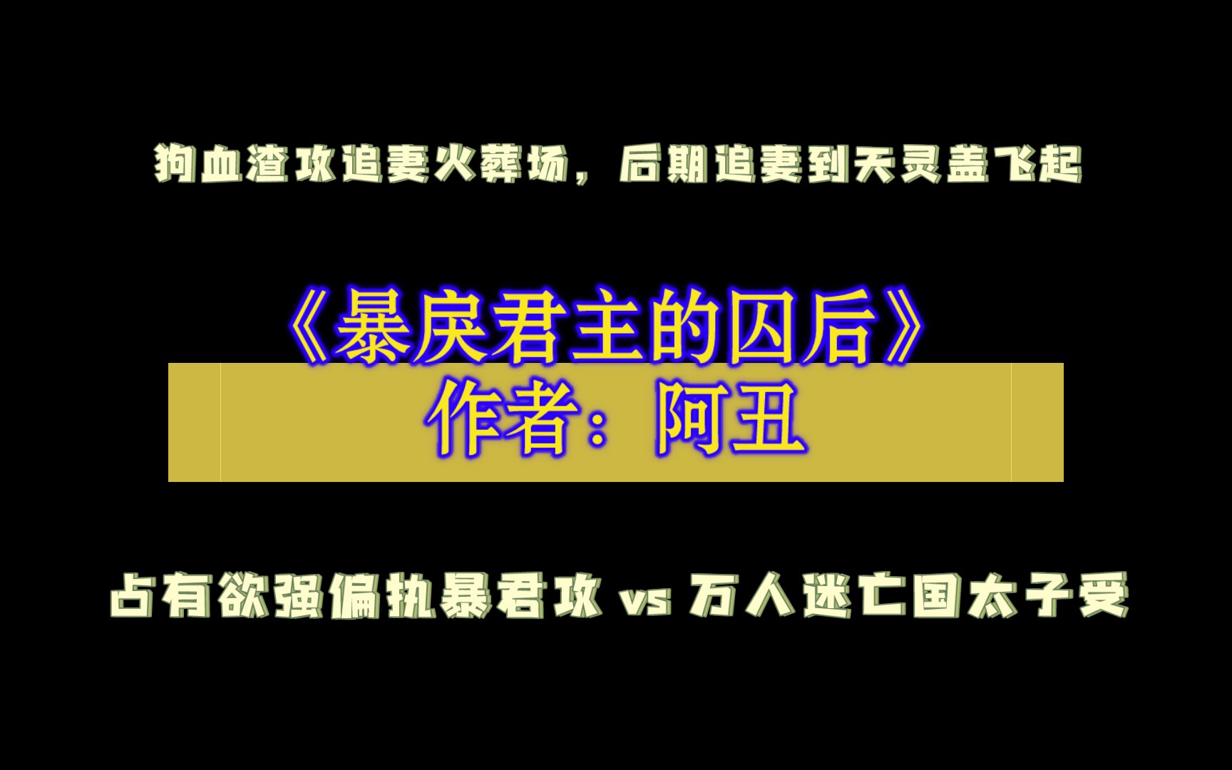 《暴戾君主的囚后》作者: 阿丑 占有欲强偏执暴君攻 vs 万人迷亡国太子受哔哩哔哩bilibili