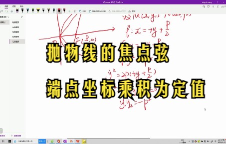 圆锥曲线大题(抛物线):抛物线的焦点弦端点坐标乘积为定值哔哩哔哩bilibili