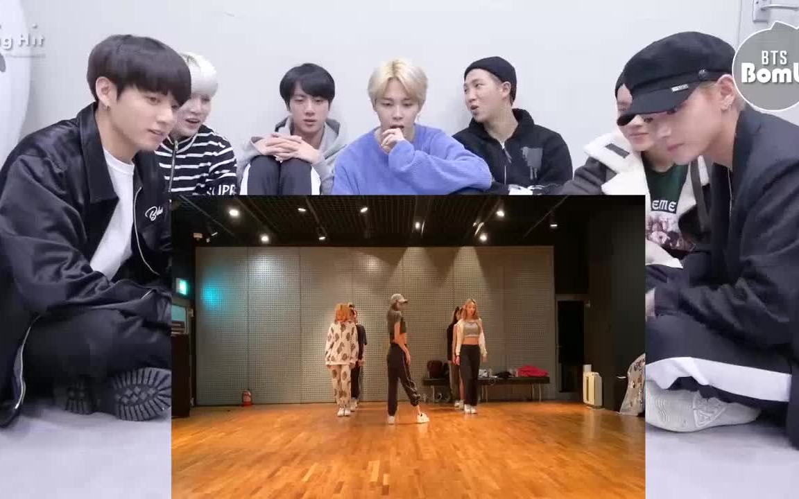 bts防弹少年团观看blackpink成员lisa舞蹈练习表情成看点