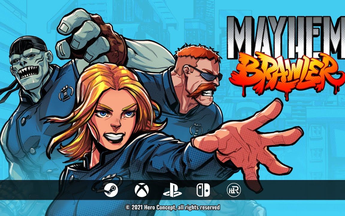 经典美漫画风横版街机游戏mayhembrawler混乱斗士
