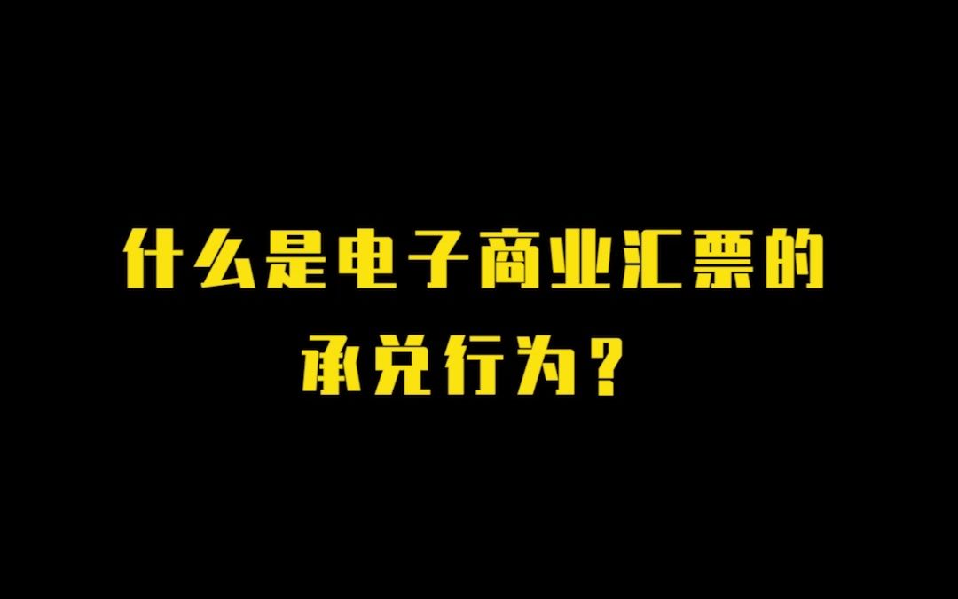 什么是电子商业汇票的承兑行为?哔哩哔哩bilibili