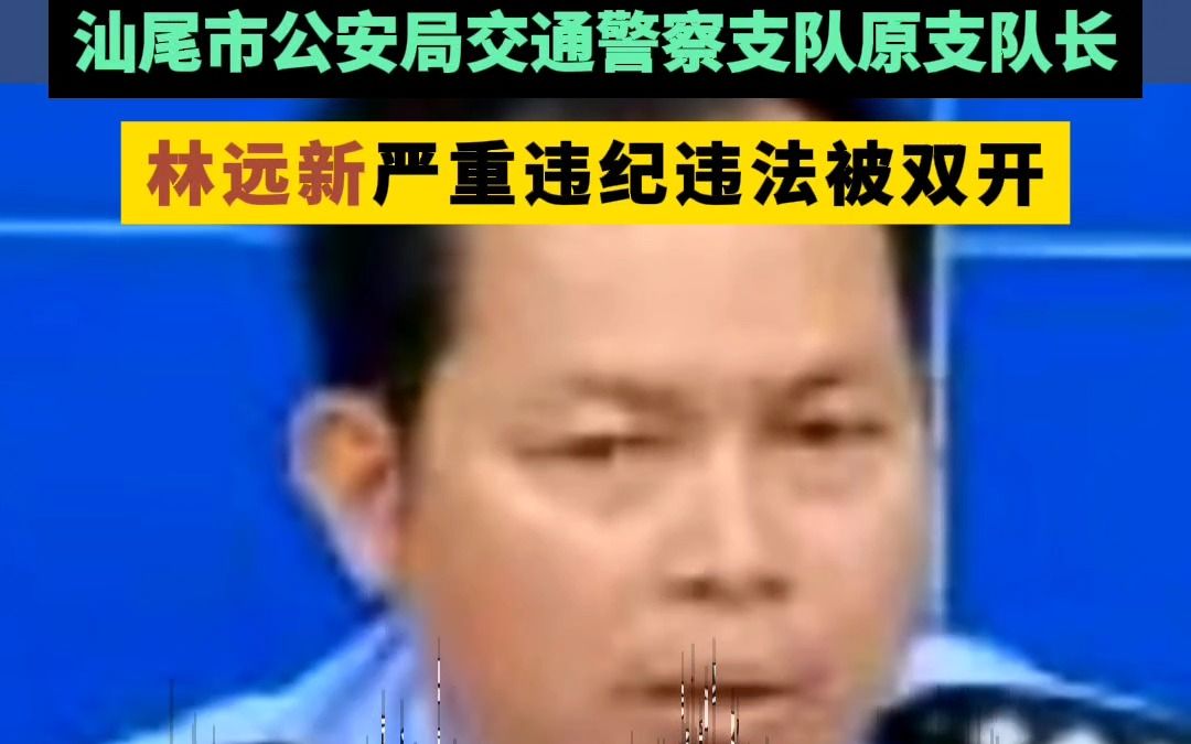 汕尾市交警支队原支队长林远新严重违纪违法被双开哔哩哔哩bilibili