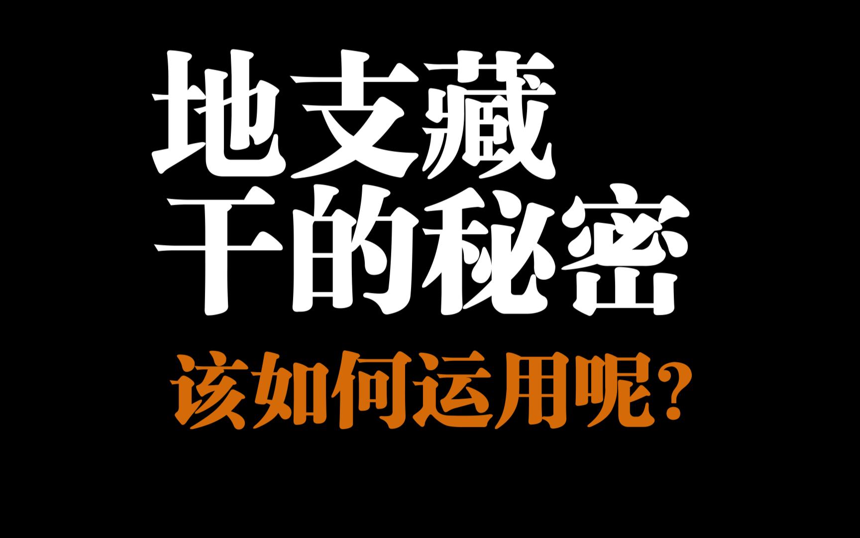 【零基础】地支藏干的秘密,该如何运用呢?干货分享!哔哩哔哩bilibili