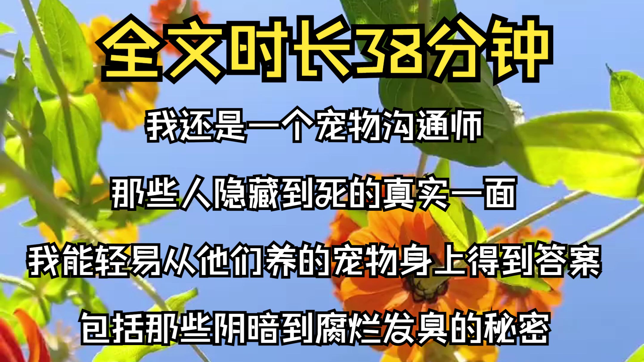 [图]我还是一个宠物沟通师， 那些人隐藏到死的真实一面，我能轻易从他们养的宠物身上得到答案。 包括那些阴暗到腐烂发臭的秘密