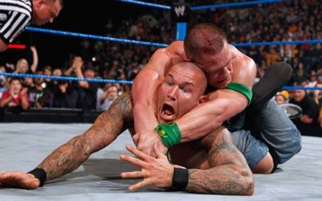 wwe2k18约翰塞纳vs兰迪奥顿半路杀出个撸师傅撸射夫日了解一下