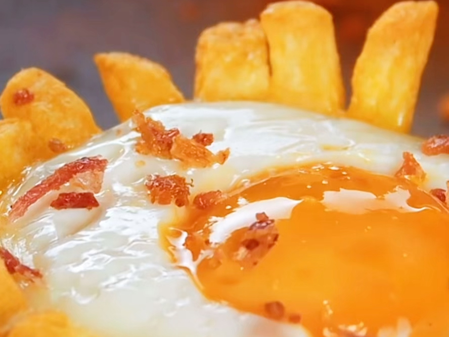 法式煎蛋杯 #早餐 #芝士 #薯条