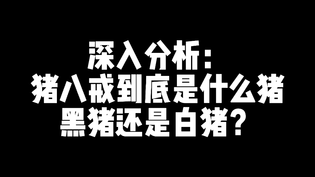 科学分析:猪八戒是什么品种的猪哔哩哔哩bilibili