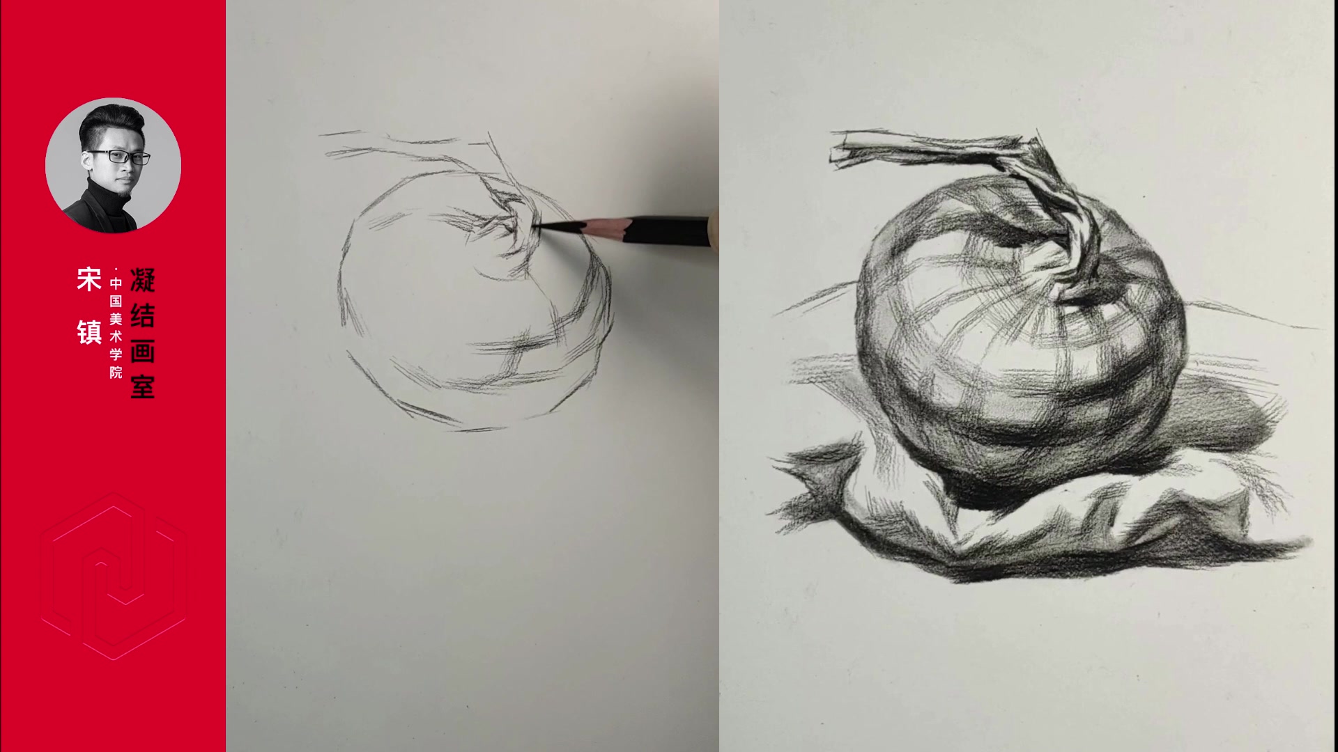 素描洋葱的画法步骤图图片