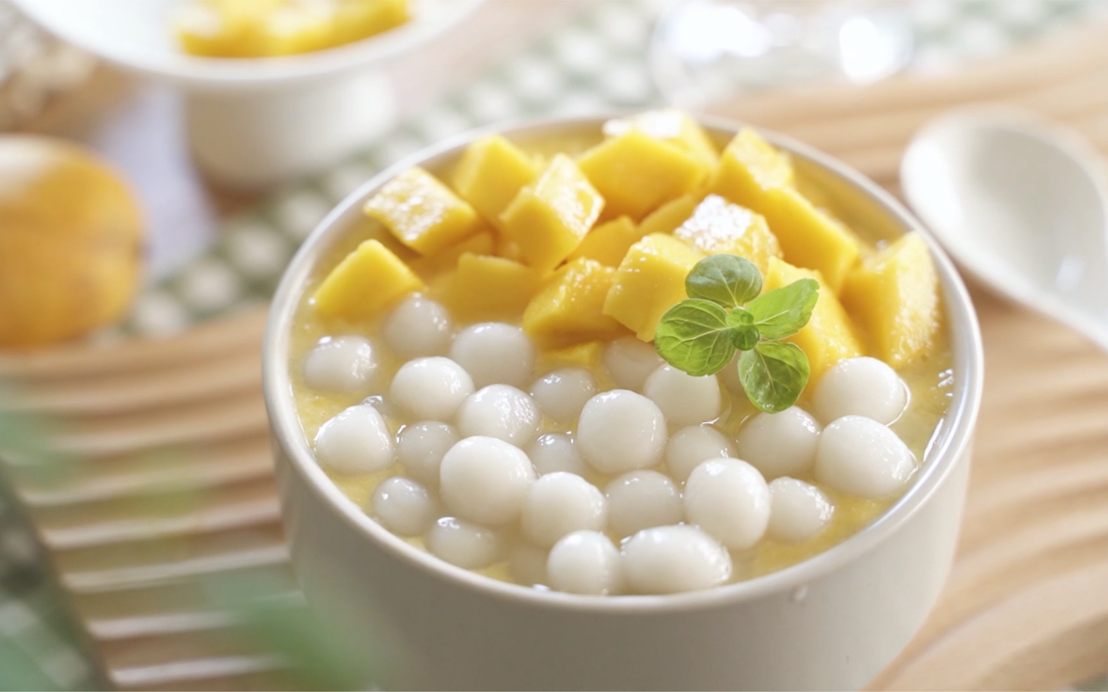 治愈美食|甜品店爆款芒果小圆子,在家做超简单!甜甜糯糯超好吃!
