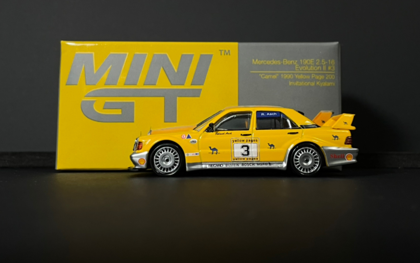 白羊聊车minigtbenz奔驰190eevolution骆驼涂装164合金小车