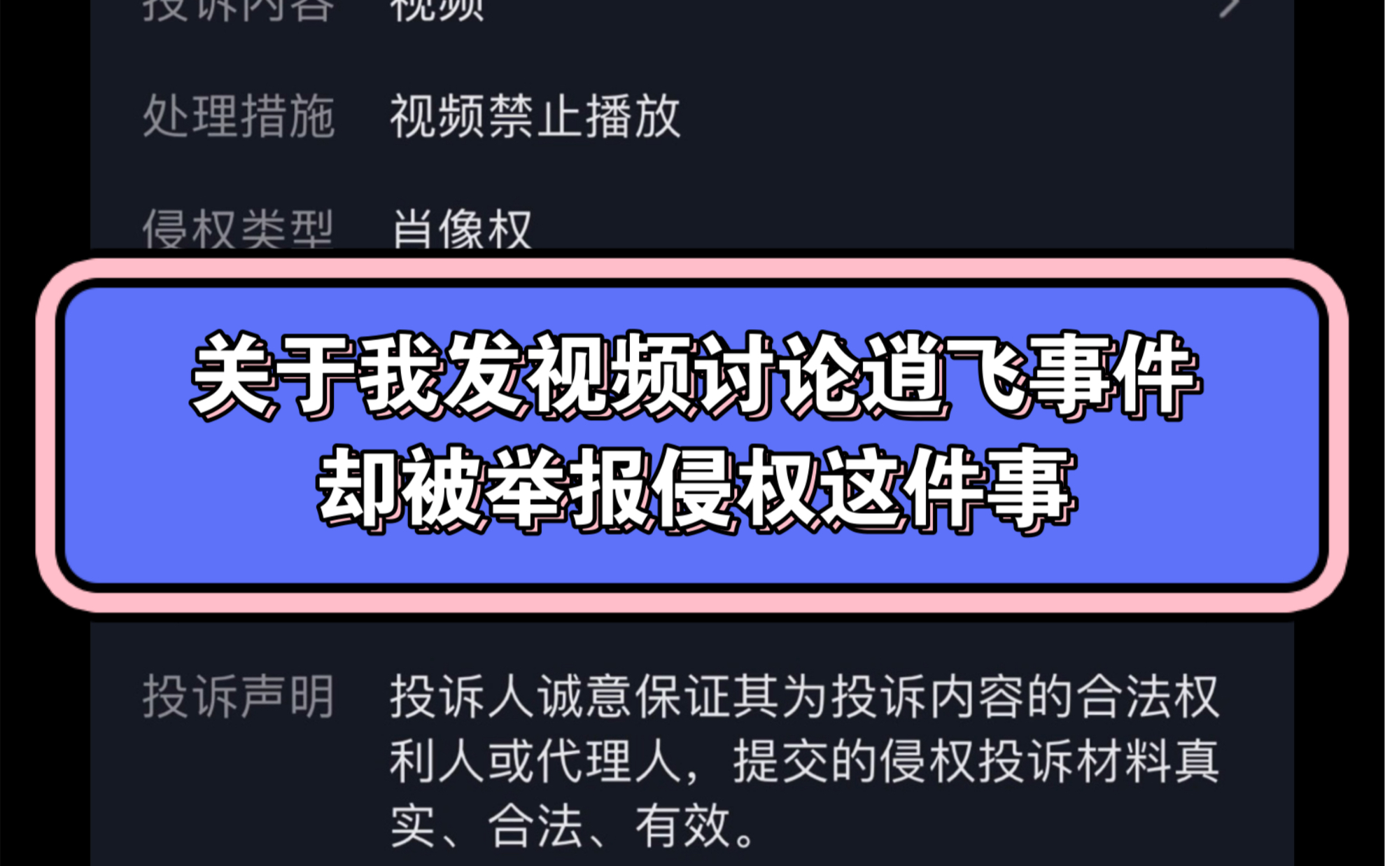 逍飞现已恢复工作,事件就此结束别再讨论了 我已经被办了哔哩哔哩bilibili