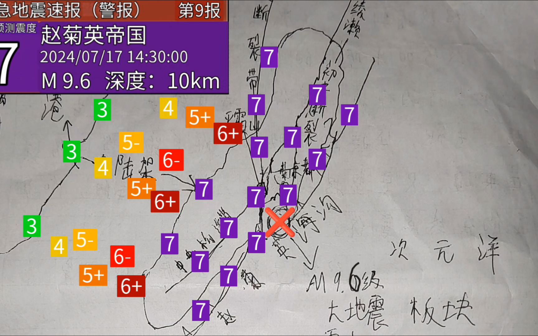 【紧急地震速报】整活模拟反二次元营销号帝国赵菊英帝国突发9.6级特大地震,全域震度7哔哩哔哩bilibili