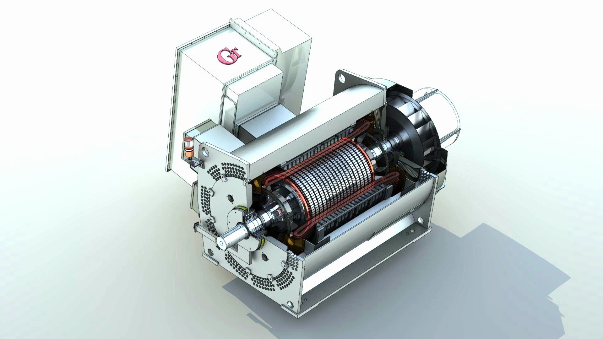 550 kw感应电动机三维建模图纸