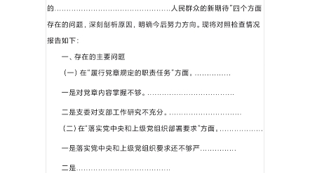 医院党支部2021年度组织生活会班子对照检查材料哔哩哔哩bilibili