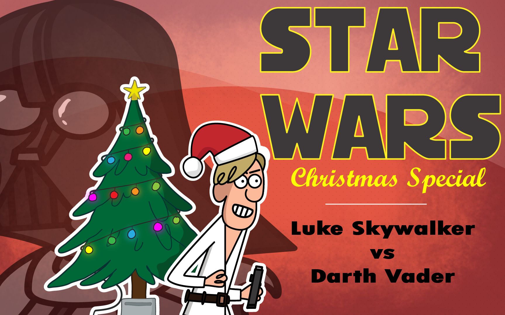 星球大战圣诞特辑卢克天行者vs即达斯维达卡通短片1分钟卡通