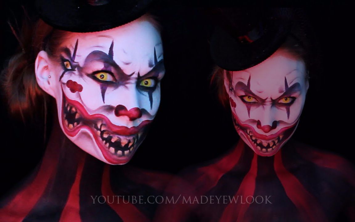 madeyewlook | 双面小丑妆容2014万圣节