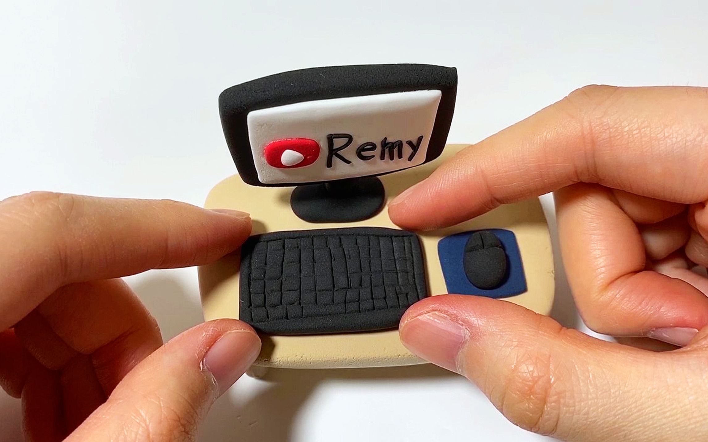 【超轻粘土】粘土手制台式小电脑,看起来好可爱!_哔哩哔哩_bilibili