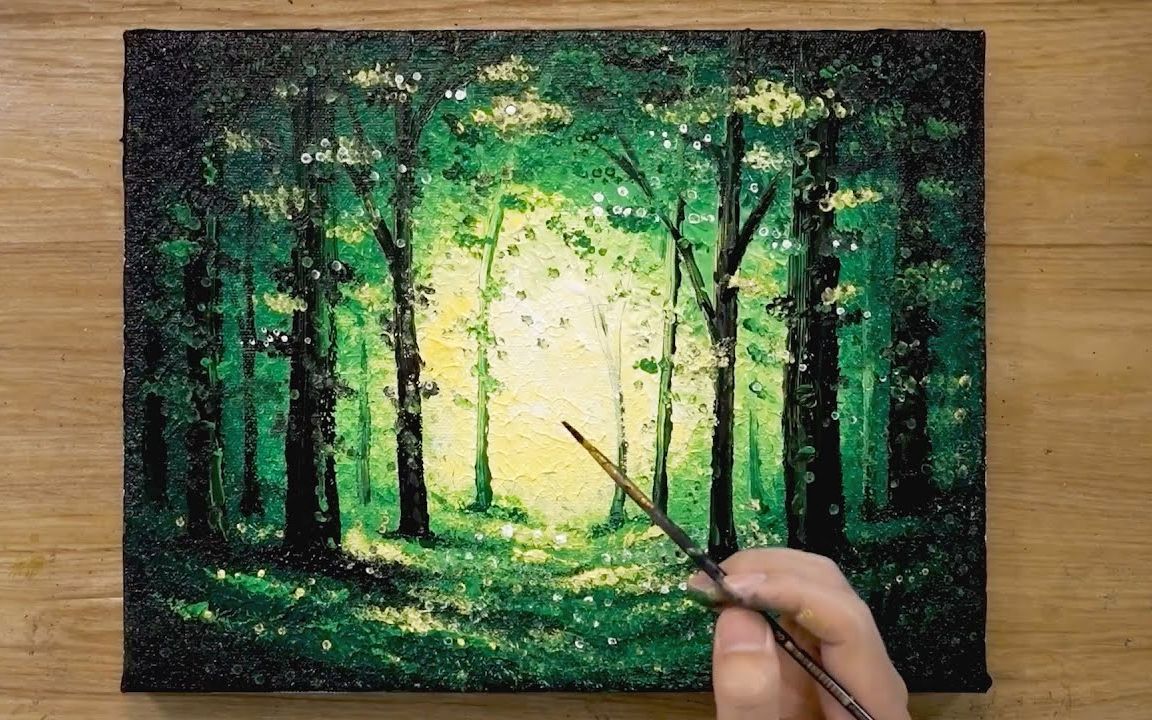 【丙烯画】【绘画教程】【新手向】如何画森林How to Paint a Forest哔哩哔哩bilibili