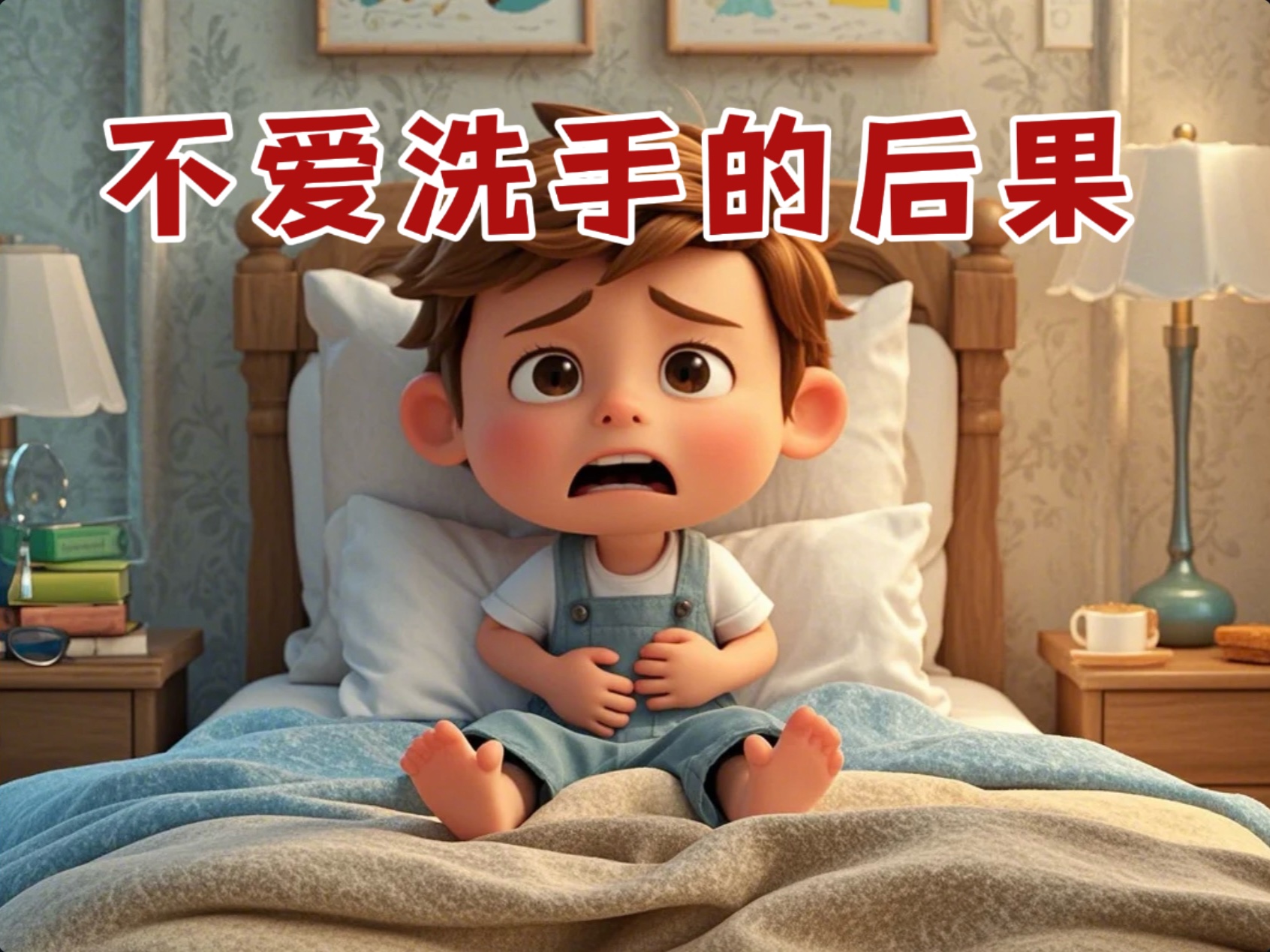儿童睡前故事《不爱洗手的后果》