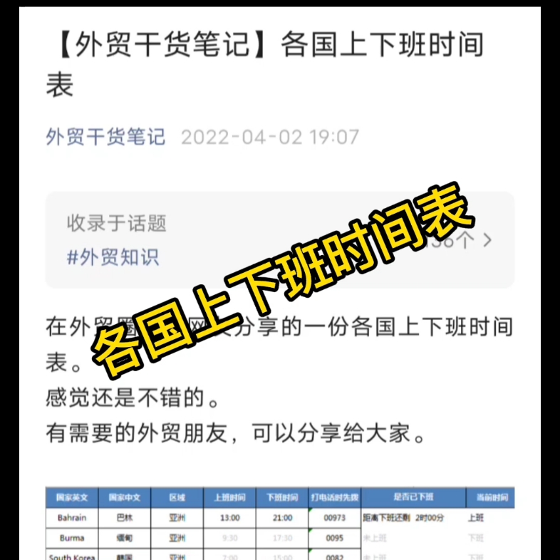 外贸干货‖各国上下班时间表哔哩哔哩bilibili