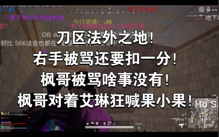 刀区法外之地!右手被骂还要扣一分!枫哥被骂啥事没有!枫哥对着艾琳狂喊果小果!网络游戏热门视频