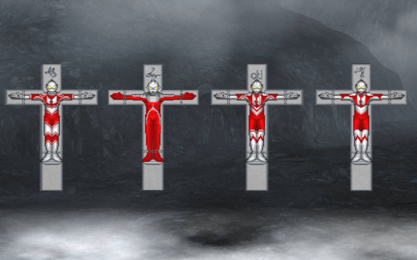 奥特五兄弟十字架图片