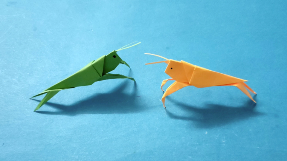 教你折只立体逼真的蚂蚱,简单几步就完成,折纸昆虫视频