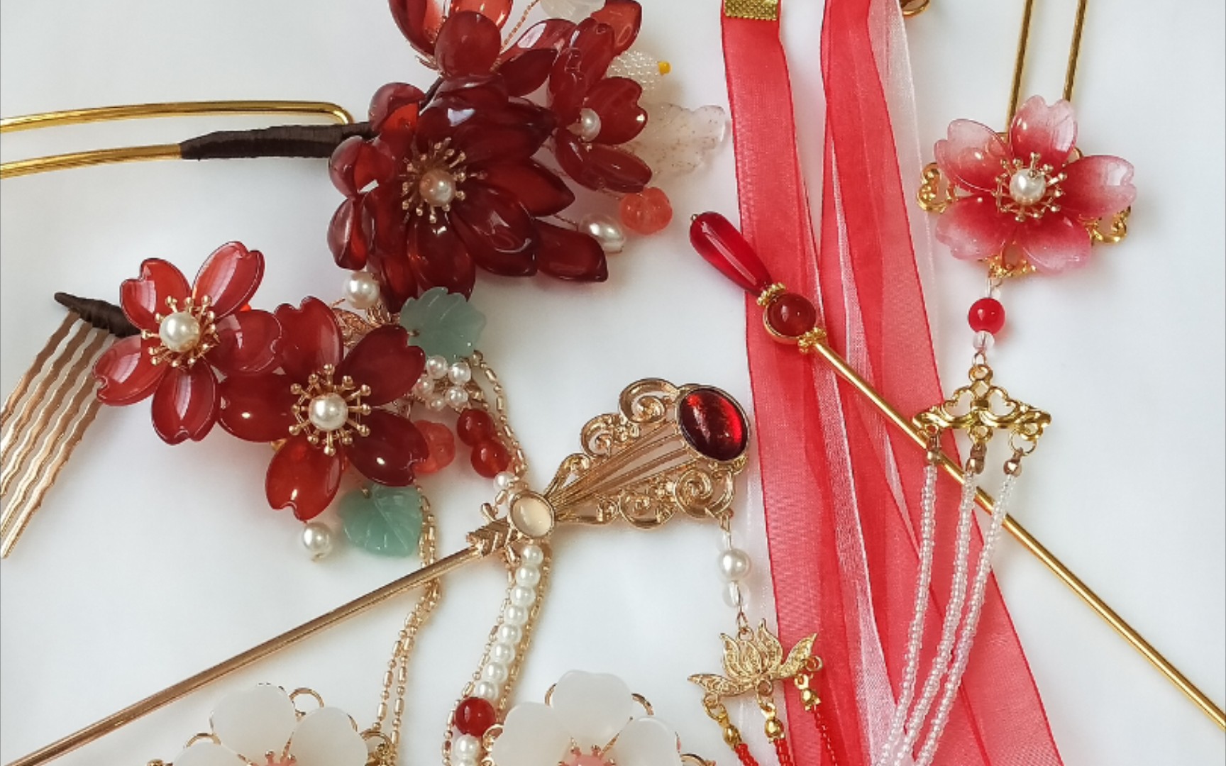 【付邮送】 【出簪】50元红色系发簪福袋,包邮