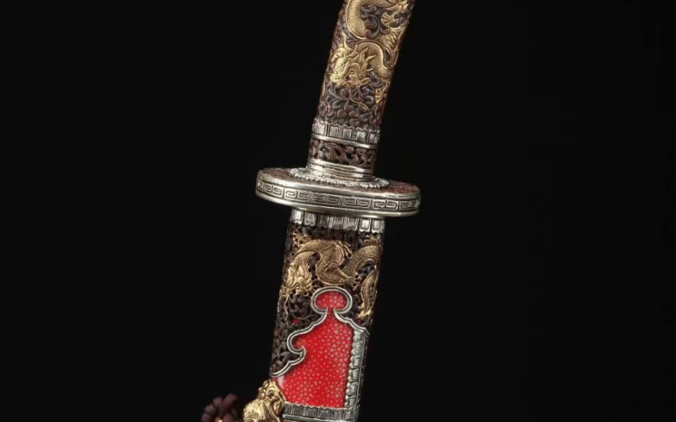 金风细雨楼 苏梦枕佩刀红袖刀 铜装鎏金银 包鱼皮 武侠武术绣春刀和风