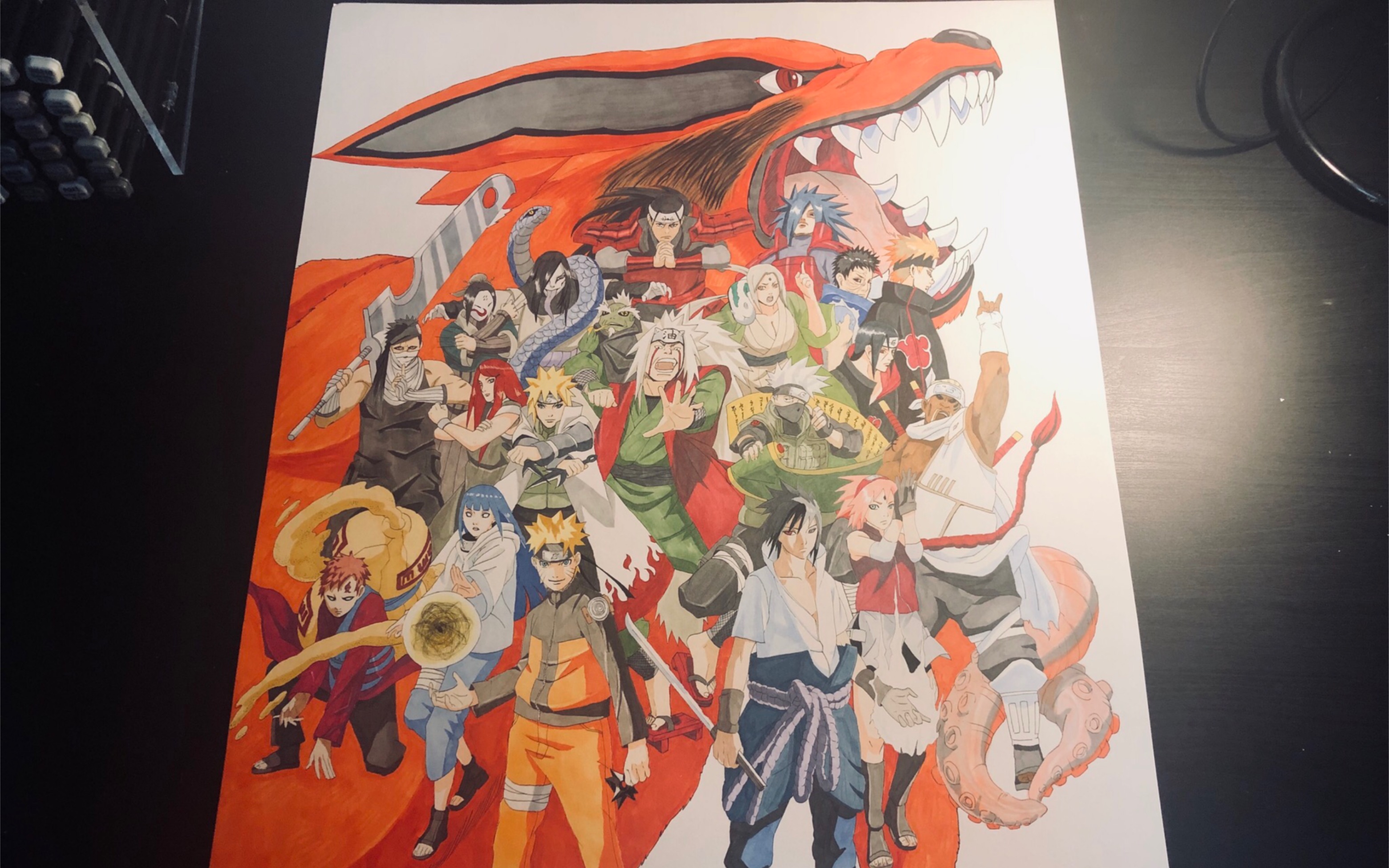 【手绘】挑战岸本齐史火影忍者完结版限定海报 爆肝40小时