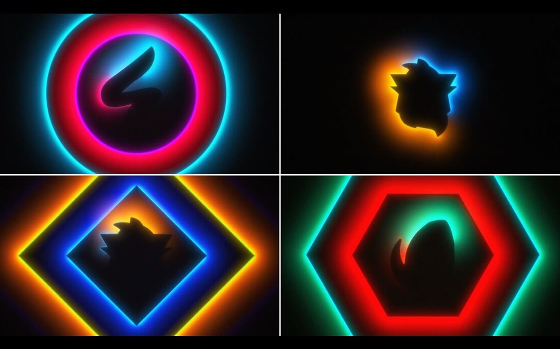 ae模板-发光波纹圆形光线特效的动态logo片头模板标识品牌商品店铺