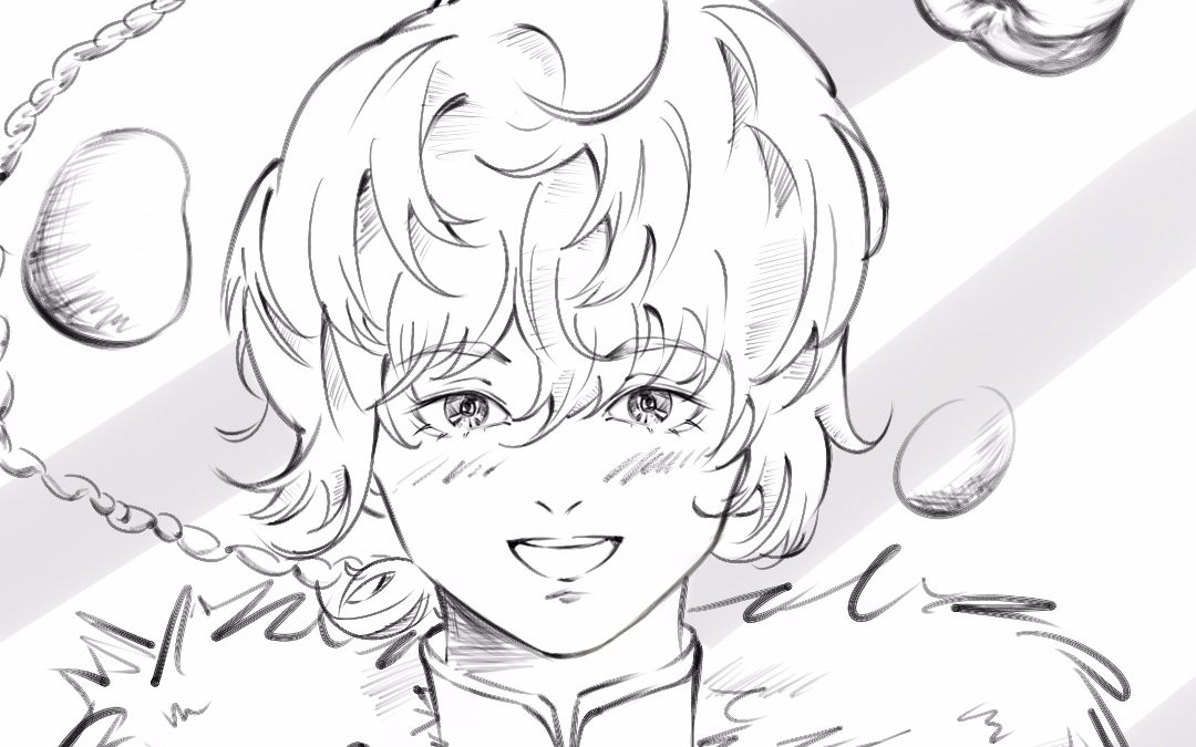 致不灭的你,不死——黑白线稿.