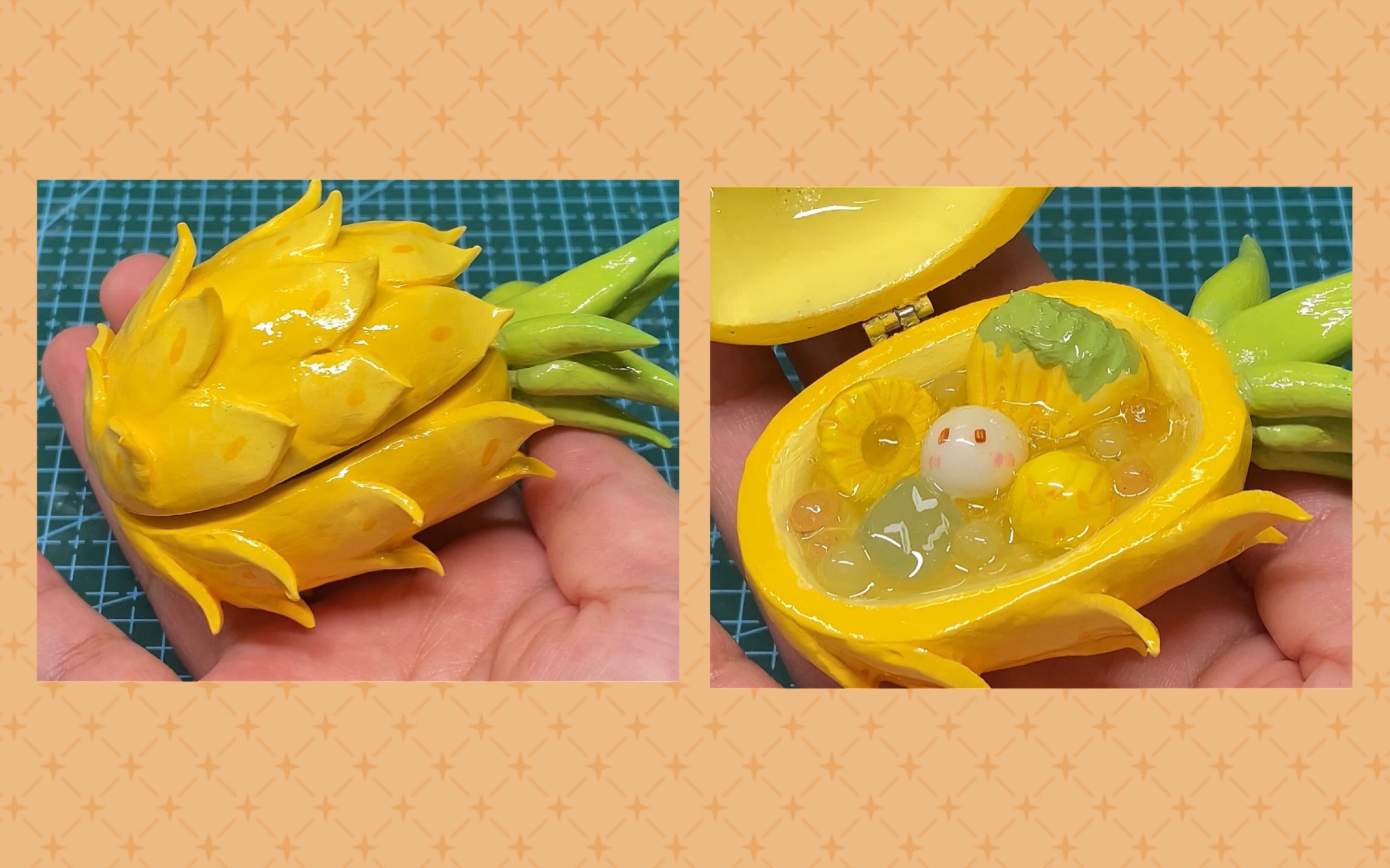 石塑粘土|菠萝水果捞