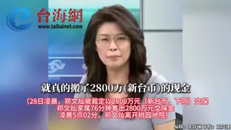 Download Video: 郑文灿涉案以来第三次交保 一小时筹2800万新台币现金，郑丽文：郭台铭都拿不出来