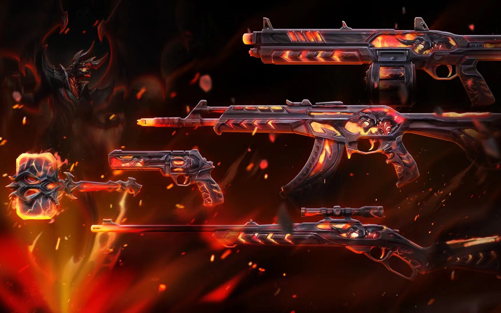 valorant红莲猛兽(crimsonbeast)系列皮肤实机演示鉴赏