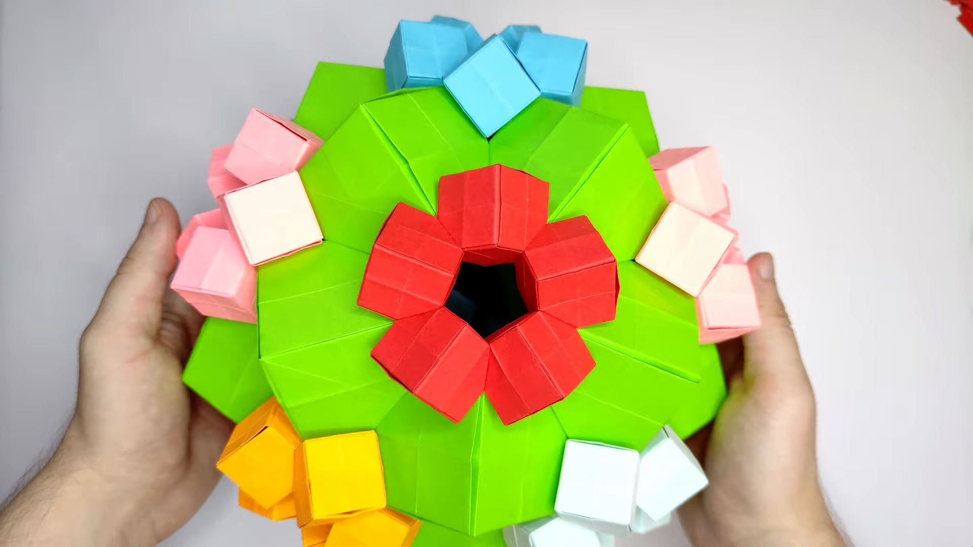 【origami library】olumbus cube 花球折纸教程origami columbus