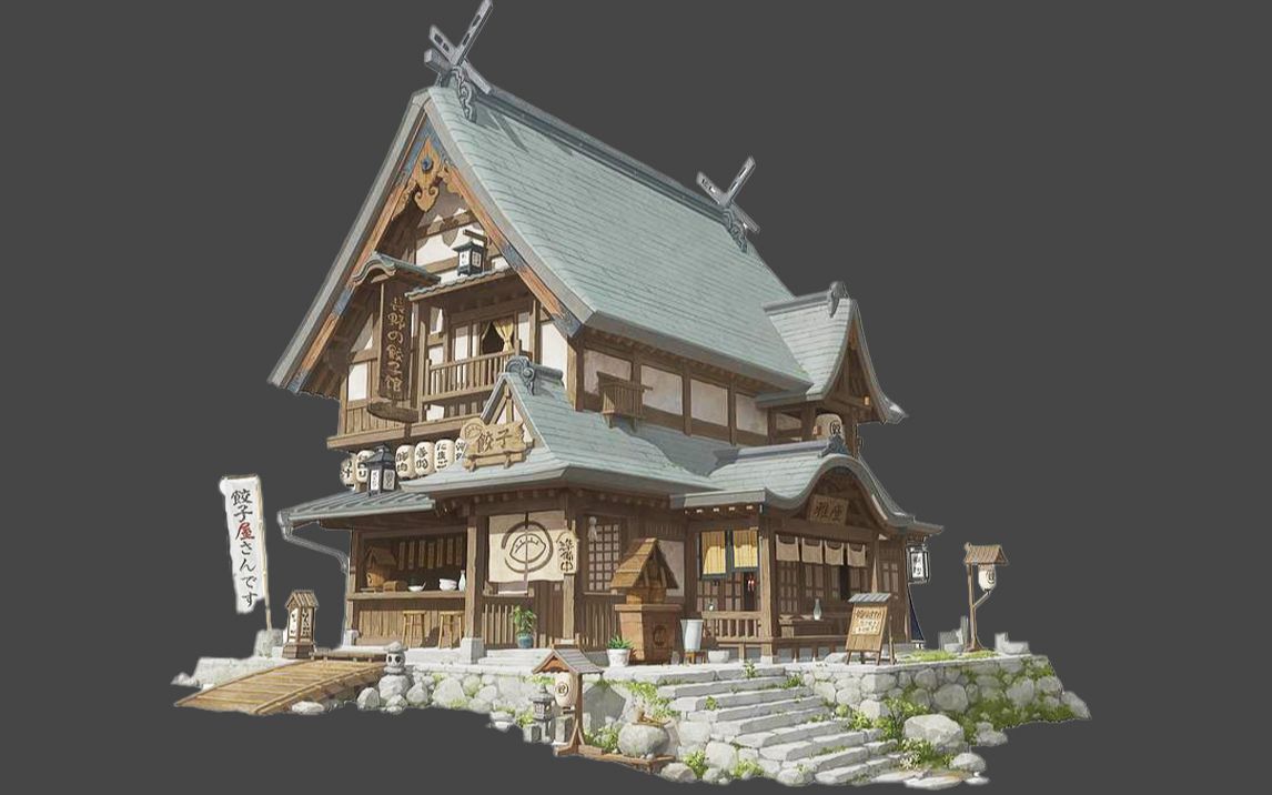 【maya场景建模】古风建筑庭院模型制作,场景建模思路讲解
