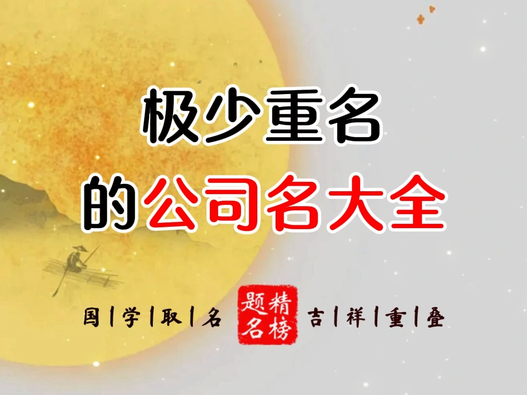 极少重名的公司名大全哔哩哔哩bilibili