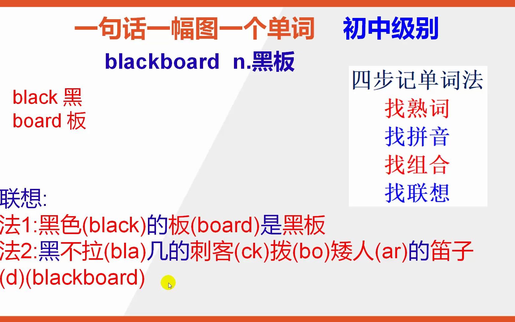 【初中英语单词】15秒巧记单词blackboard黑板哔哩哔哩bilibili