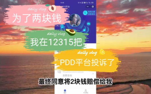 为了两块钱,我在12315把pdd平台投诉了!哔哩哔哩bilibili