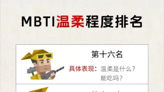 下载视频: ［MBTI］温柔程度排名