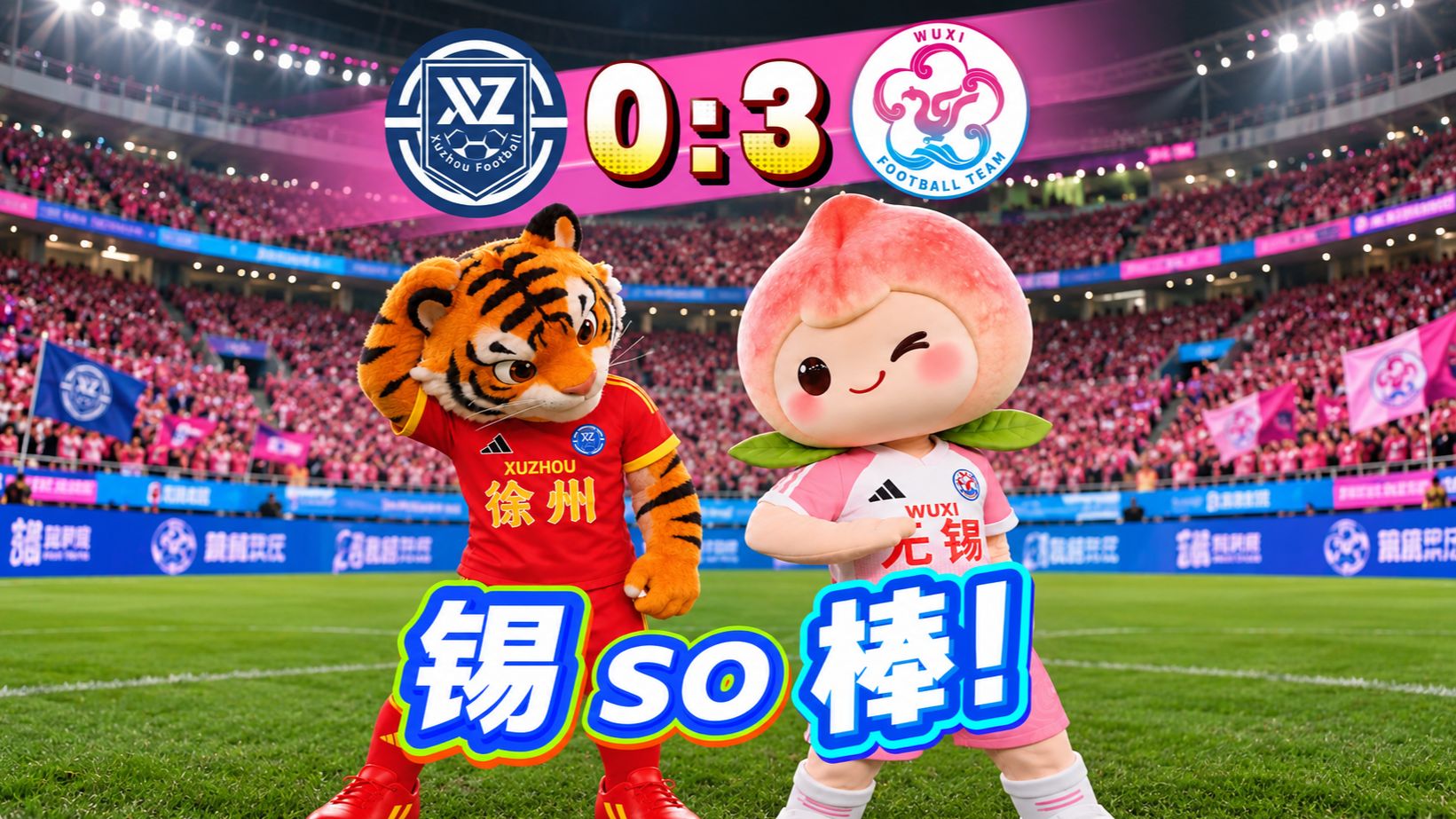 徐州0 : 3无锡！嘿嘿，锡 so 棒！